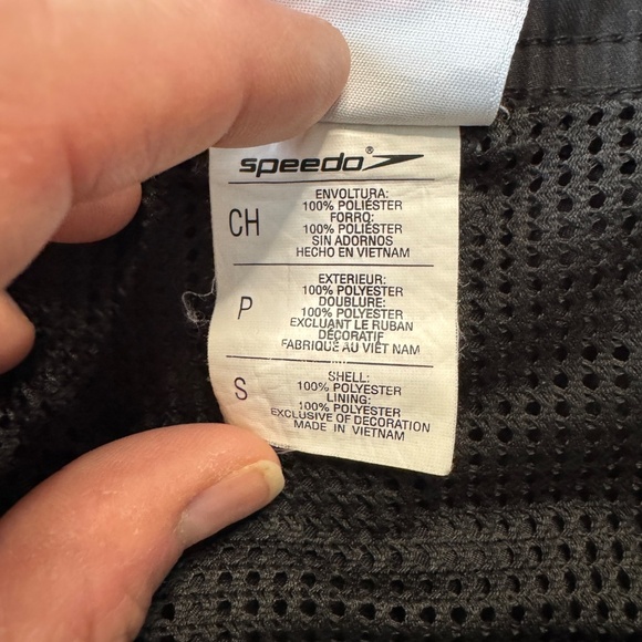 Speedo Men's Small Elastic Waist Swim Trunk Bottoms Pull On Mesh‎ Lined Black - Picture 6 of 14